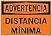 Vestil SI-W-56-E-AL-063-S LOW CLEARANCE/DISTANCIA M?NIMA Warning Sign, Aluminum, 0.063" Overall Size, 20.5" W x 14.5" H