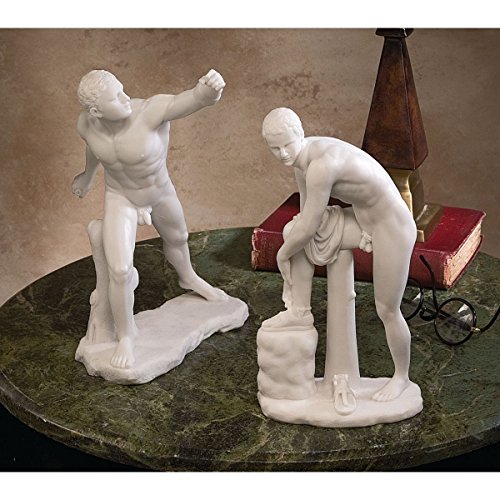 Design Toscano WU72383-Parent WU972383 The Classic Greek Sculptures Le Gladiator Borghese and Hermes with Sandal Set