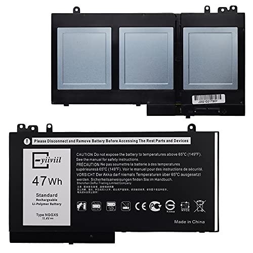 E-yiiviil ErSatzakku NGGX5 - Batería compatible con Dell Latitude E5570, E5250, E5270, E5470, JY8D6 954DF Cover