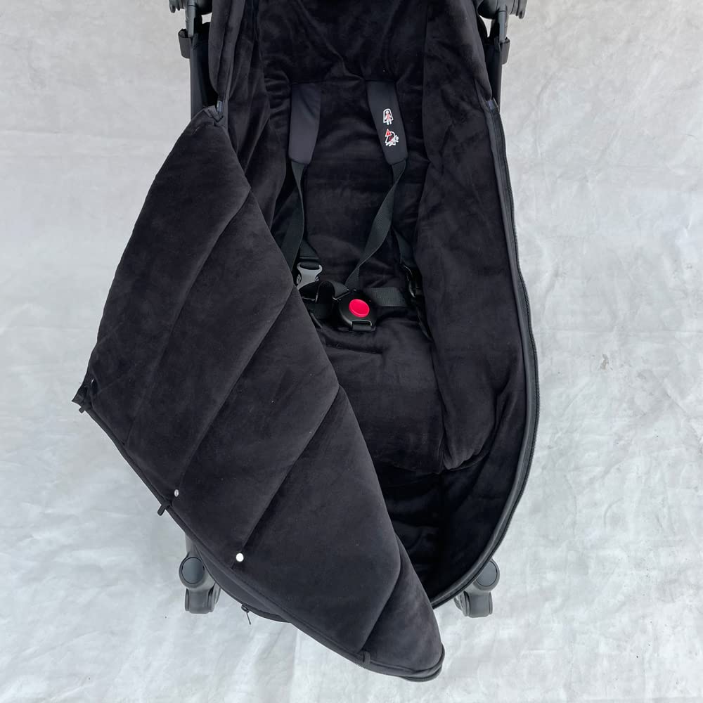 Chancelière Universelle pour Poussette Accessoire pour Poussette Compatible avec Les poussettes Babyzen YOYO YOYO2(Noir Noir)