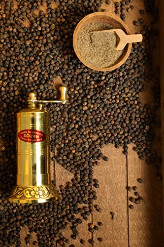 4.7" Handmade Manual Brass Pepper Mill Grinder Sozen, Portable Stainless Steel Conical Burr Pepper Mill, Portable Hand Crank Turkish Pepper Grinder, Sozen Pepper Grinder #TOP2