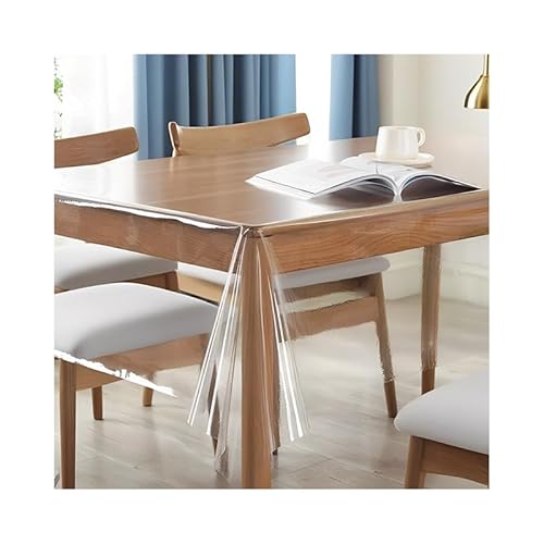HMCEY Tovaglia In Pvc Trasparente 180 X 140 cm,Plastificata Tovaglia Tavolo Rettangolare,Protezione Tavolo Tovaglias Impermeabile Lavabile,Tovaglias Antimacchia Cucina,Table Cover Plastic per Esterno