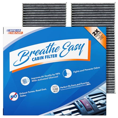 Image of Spearhead Odor Defense Breathe Easy AC & Heater Cabin Filter | Fits 2002-2006 RSX, 2002-2006 CR-V, 2001-2005 Civic, 2003-2011 Element Like OEM | Up to 25% Longer Lasting w /Activated Carbon (BE-135)