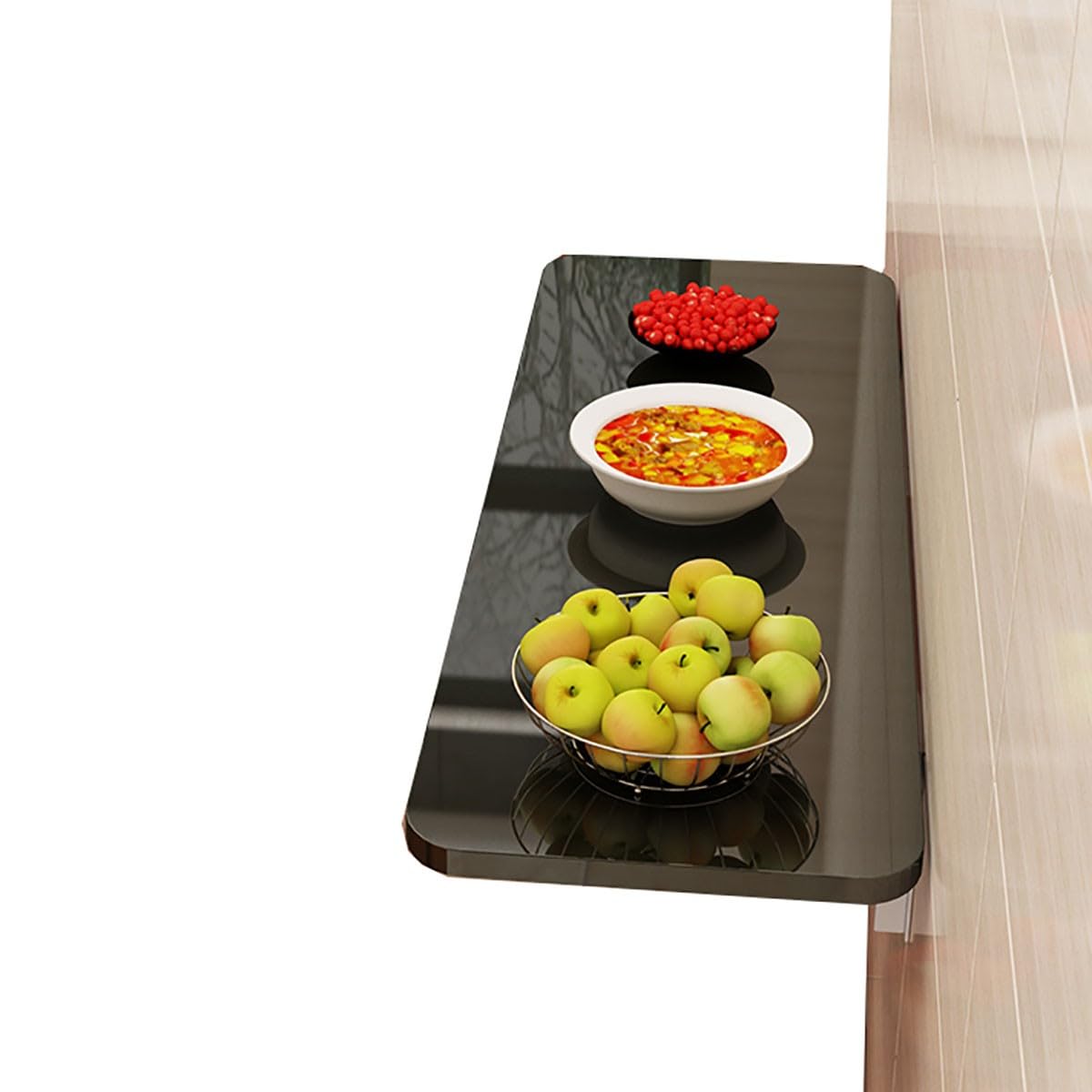 GJZQDKX Wall Mounted Folding Table - Drop Leaf Desk for Kitchen, Dining, Laundry & Workspace, Space-Saving Wall Shelf, Versatile Foldable Workstation