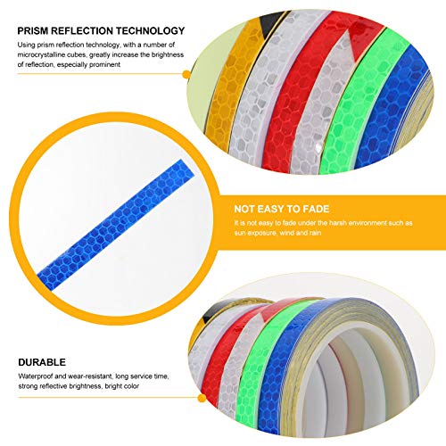 BESPORTBLE 8 Rolos de Bicicleta Noctilucence Luminosa Mountain Bike Fita Reflexiva Decalques Para No