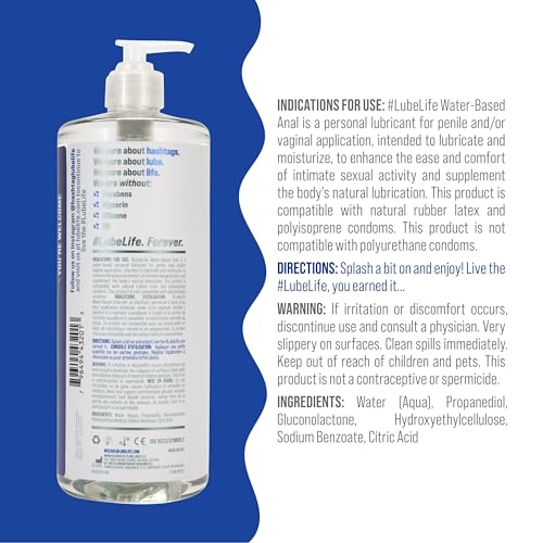 Lube Life Water-Based Anal Lube for Men, Women & Couples – Personal Lubricant Safe for Ingestion, Toy & Condom Compatible, Water Based Lubricant Gel for Privacy & Intimacy (32 Fl Oz) - Image 3