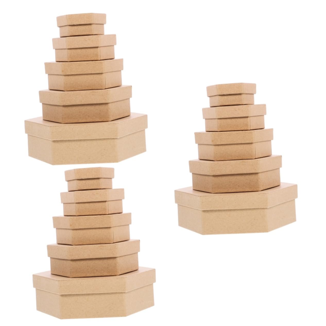 Cajas para envolver repostería fina en mesas de dulces y eventos con diseño hexagonal, 3 piezas