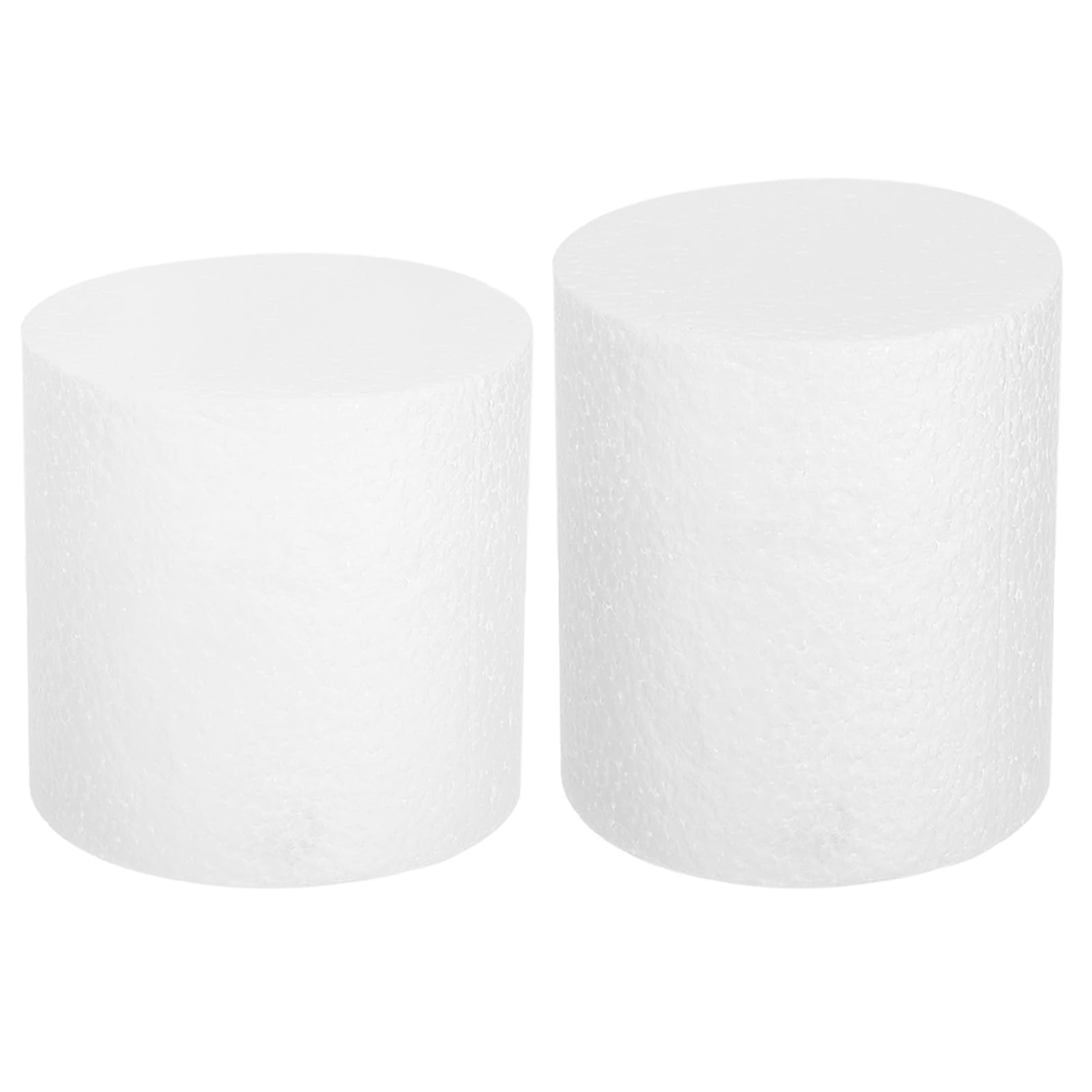sourcing map Round Foam Cake Dummy, 4"x 2", 4"x 3" White Fake Cake Circles Dummies Decorating Display for Wedding Birthday Party Cakes Decoration Crafts and Window Displays， 2Pcs — image 1