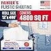 Weather-All Clear Painters Plastic Sheeting 12' x 400' (4800 sq ft) – 0.31 Mil High-Density Polyethylene Roll in Self-Dispensing Box – Dust Barrier, Surface Protection for Painting and Construction