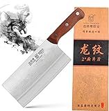 Chinese Chef Knife - Kitchen Knife Vegetable Cleaver Meat Cleaver- Full Tang Wooden Handle- High...
