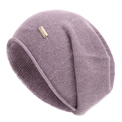 Image of jaxmonoy Cashmere Slouchy Knit Beanie Hat for Women Winter Soft Warm Ladies Wool Knitted Skull Beanies Cap