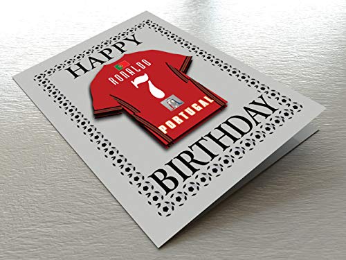 MyShirt123 Cartes d'anniversaire Aimant de réfrigérateur  pour n'importe Quel nom, numéro et équipe ! Portugal International Football Shirt Fridge Magnet Greeting Card