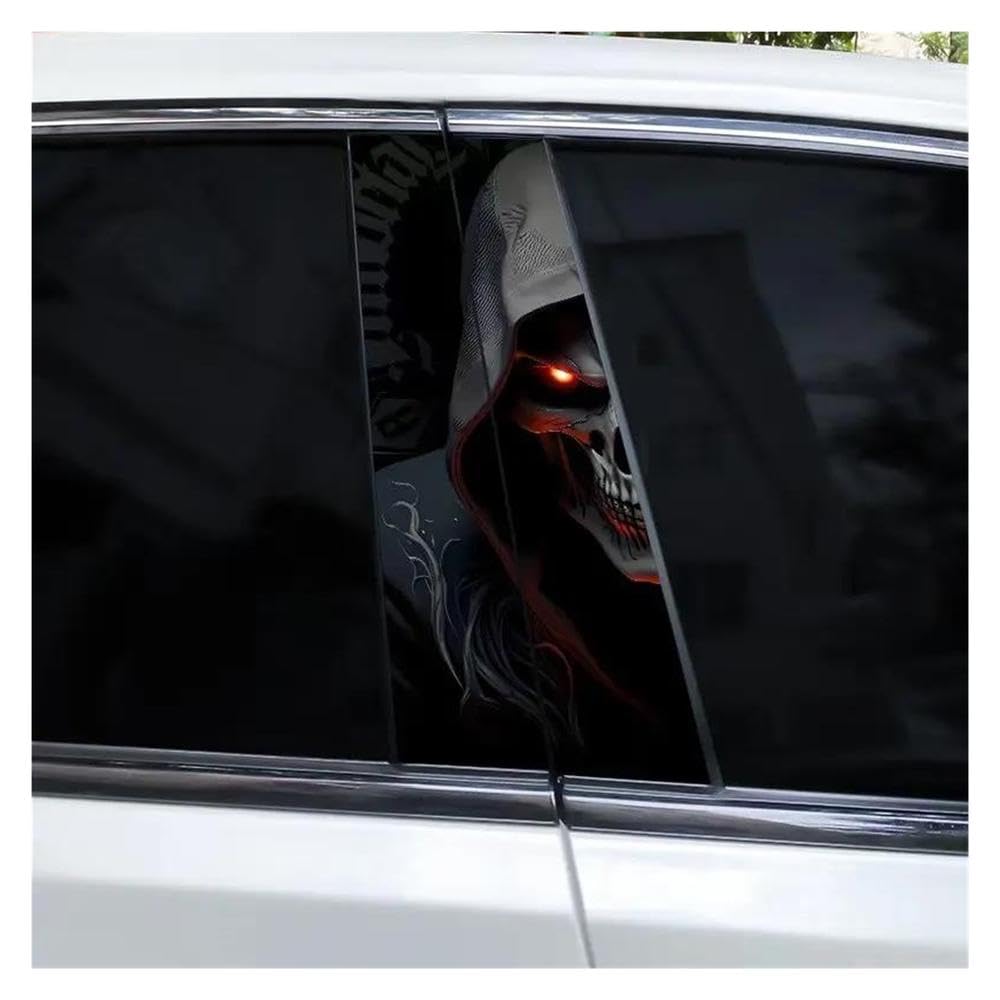 Body Parts 2pcs Car B-Pillar Decals Skull Cool Vinyl Waterproof Decals DIY(L)