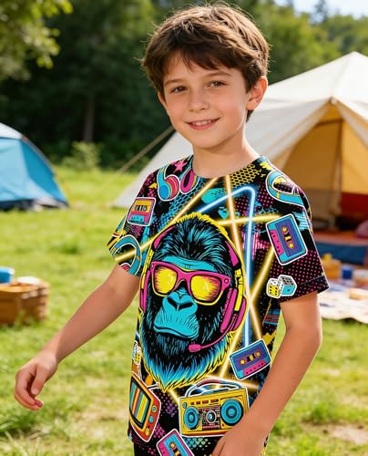 Image of uideazone Tshirts for Boys Kids Short Sleeve T-Shirt 3D Graphic Tee Shirts Tops Clothes 4-16 Years