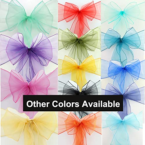 Wensinl Sheer Organza Red Chair Sashes For Wedding Decorations 7X108 Inches Crystal Yarn Chairs Bows For Party Supply Banquet Hotel Restaurant Decorative Chiffon Chair Knots Ties (50 Pieces, Red) #TOP5