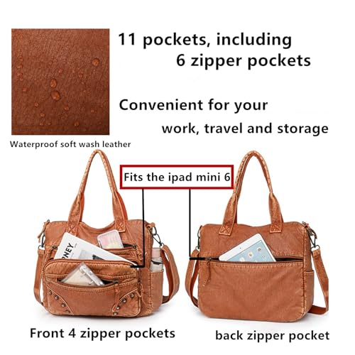 Image of Hobo Handbag and Purses for Women,Top Handle Satchel Purse Tote Shoulder Bags Faux Leather for Ladies