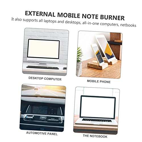 SUPVOX External Optical Drive: USB 3.0 DVD Burner for Laptop and Computer - Portable Slim Design Type-C Compatible - Black Plastic 5.90X5.90X0.78 Inch