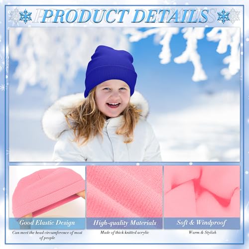 Image of Handepo 60Pcs Kids Winter Beanie and Gloves Bulk Knit Hats Gloves Warm Unisex Cold Weather Winter Gifts for Boy Girl Homeless