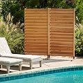 6.1ft H x 3.1ft W (1 Panel) Freestanding or Surface Mounted Enclo Privacy Screen, Wood Fence Screen, Outdoor or Indoor Decorative Privacy Panel, Great for Balcony, Patio, Deck, AZ18031