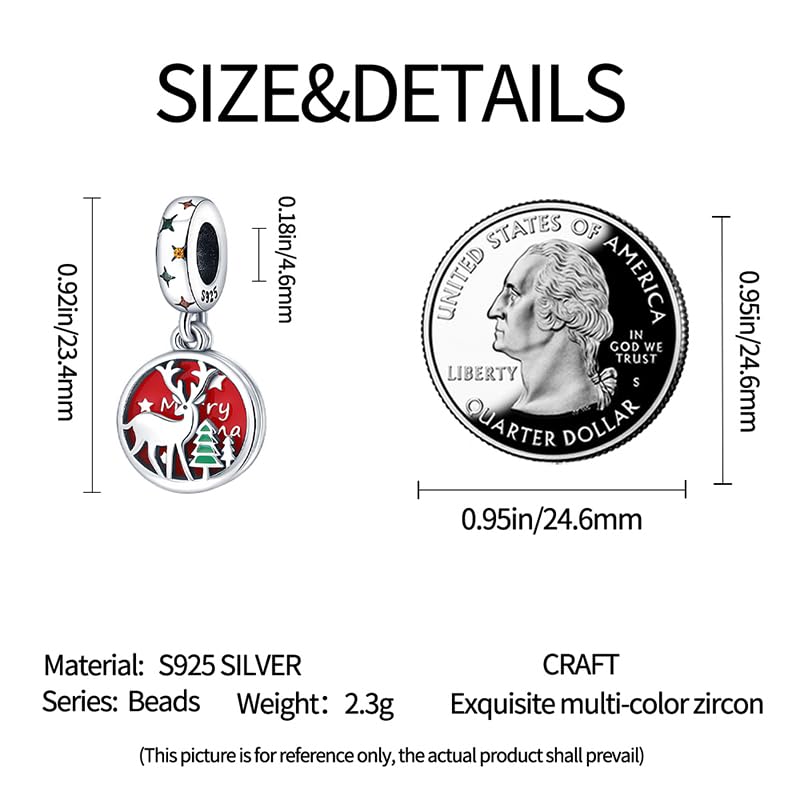 TINSLO Ciondolo Argento Sterling 925 con Cubic Zirconia Pendenti per Pandora Braccialetti, Compatibile con Braccialetti e Collane europei, perfetto Regali per Moglie e Ragazze B3