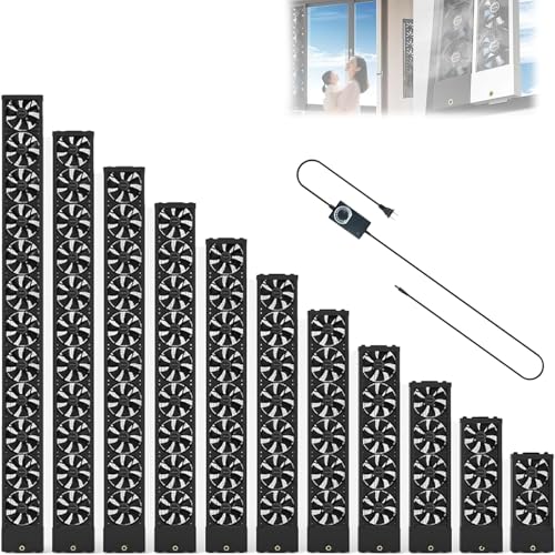 Retractable Window Exhaust Fan, No need to drill holesembed installation, Adjustable 14-53in Length, 1.9in Retractable, 0-2800 RPM Speed, for Bedroom Kitchen Office (Black,19.68-21.65in)