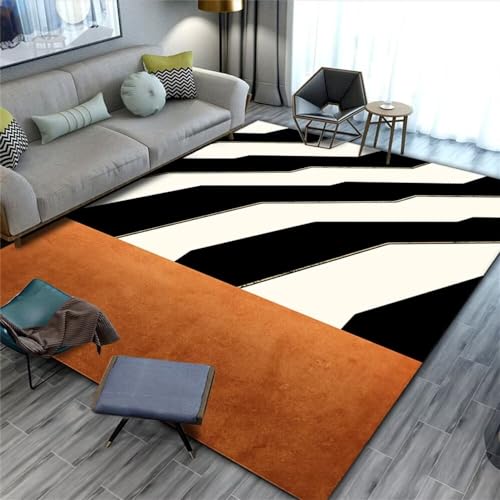 Tapis facile à nettoyer pour chambre d'enfant noir et blanc lavable - 2