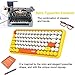 immagine 4Tastiera Bluetooth Wireless, Simpatica Tastiera compatta Mini a 84 Tasti, Tecnologia di connessione Bluetooth Wireless a 2,4 GHz, Retro keycap Rotondo ABS, Pannello Opaco, Design ergonomico(Giallo)