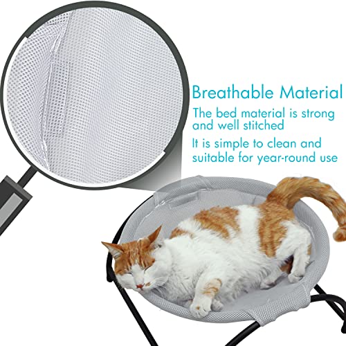 Phyex Cat Bed Elevated Pet Hammock For Kitty Cat Small Dog, Easy Assembly Raised Cat Cot For Indoors & Outdoors, Square Gray #TOP3