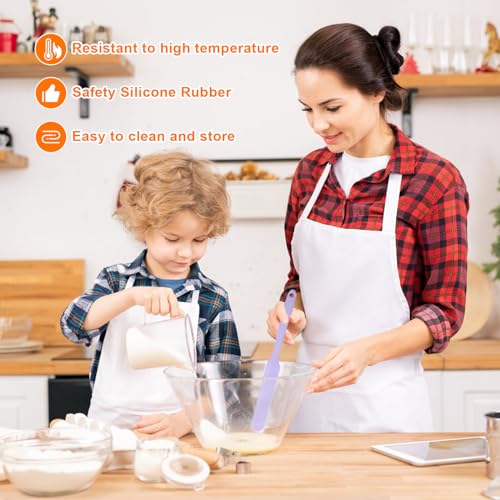 4 Pcs Silicone Jar Spatulas, Non-Stick Heat Resistant Cake Cream Spatulas Set, 9.8 inch Cake Cream Butter Spatulas(4 colors) - Image 5