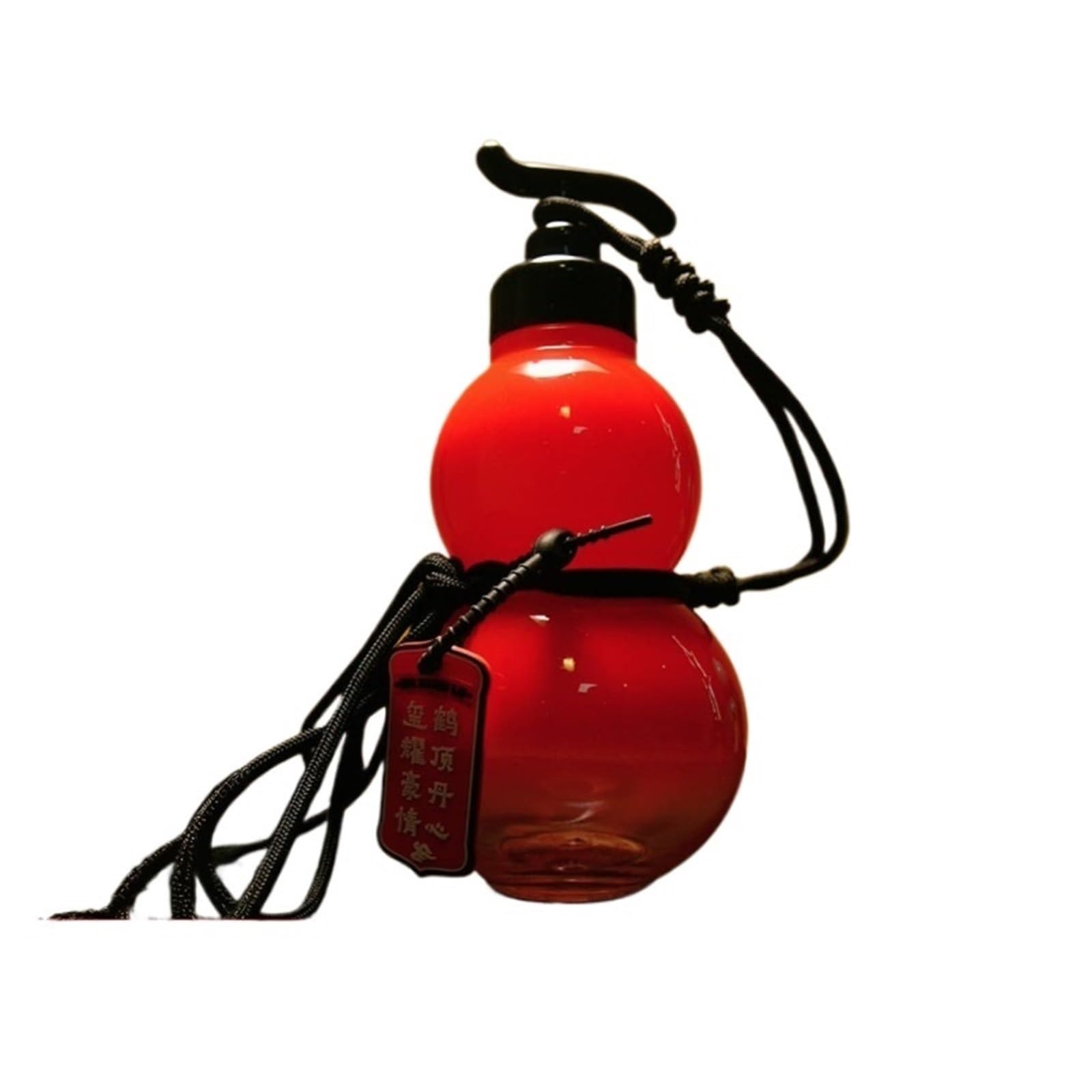 Bouteille d'eau en Forme de Gourde 680 ML Tritan Durable Portable Paille Et Verre Droit 2 en 1 avec Accessoires école(Rouge)