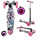 OUTCAMER Patinete Niño Niña 3 a 14 Años Patinete 3 Ruedas Led Luces con Patinete Plegable Scooter Altura Manillar Ajustable 75-84cm con Freno Posterior Monopatin Tres Ruedas Máxima 50 KG