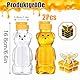 BbiuRer Honigspender, 2 Pack 350ml Squeeze Flasche, Sirup Spender, Honiggläser Gastgeschenk, Transparent PET Material, Ideal for Honey, Syrup, and Sauces in Kitchen