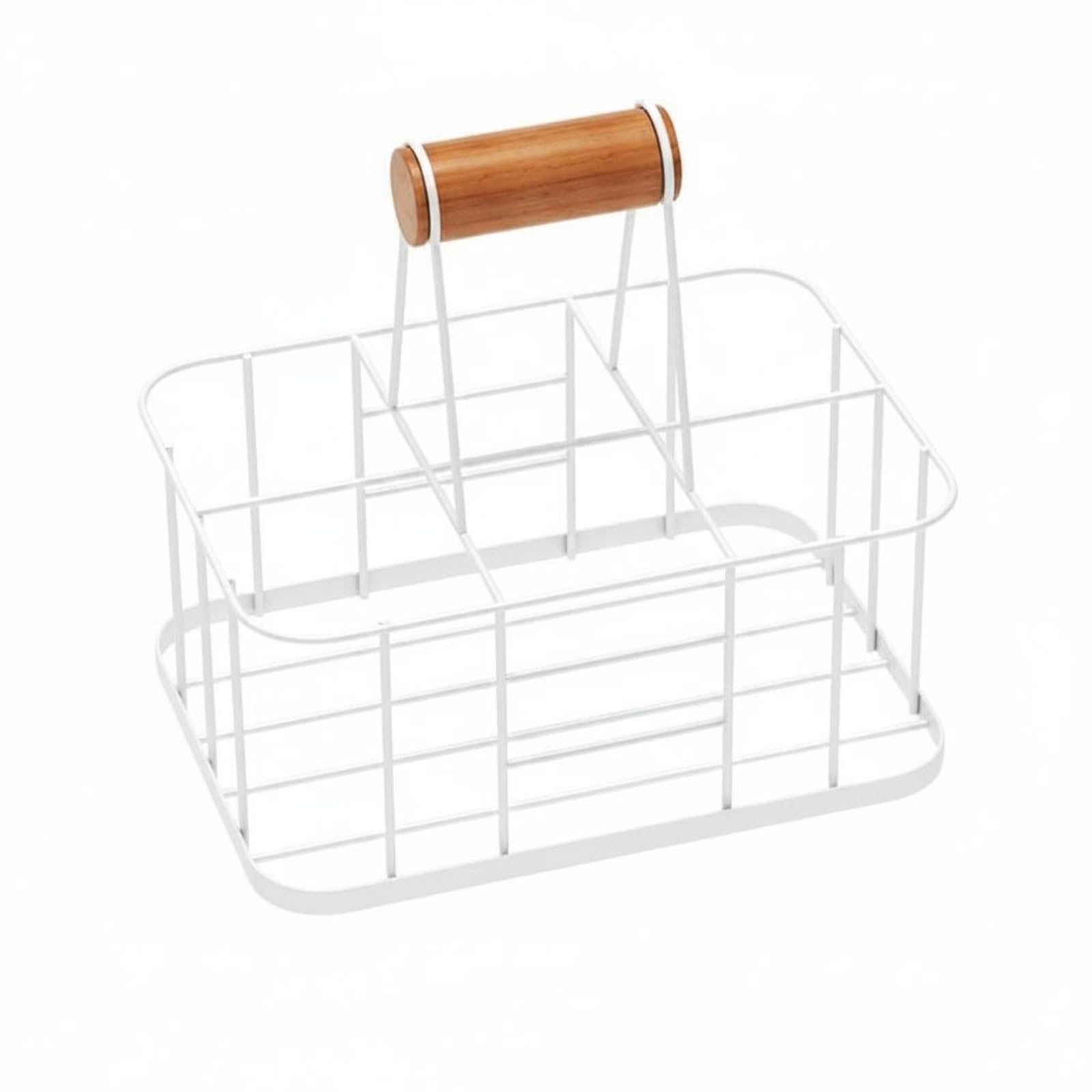 Panier à bouteilles filaire blanc pour organiser vos repas en salle à manger