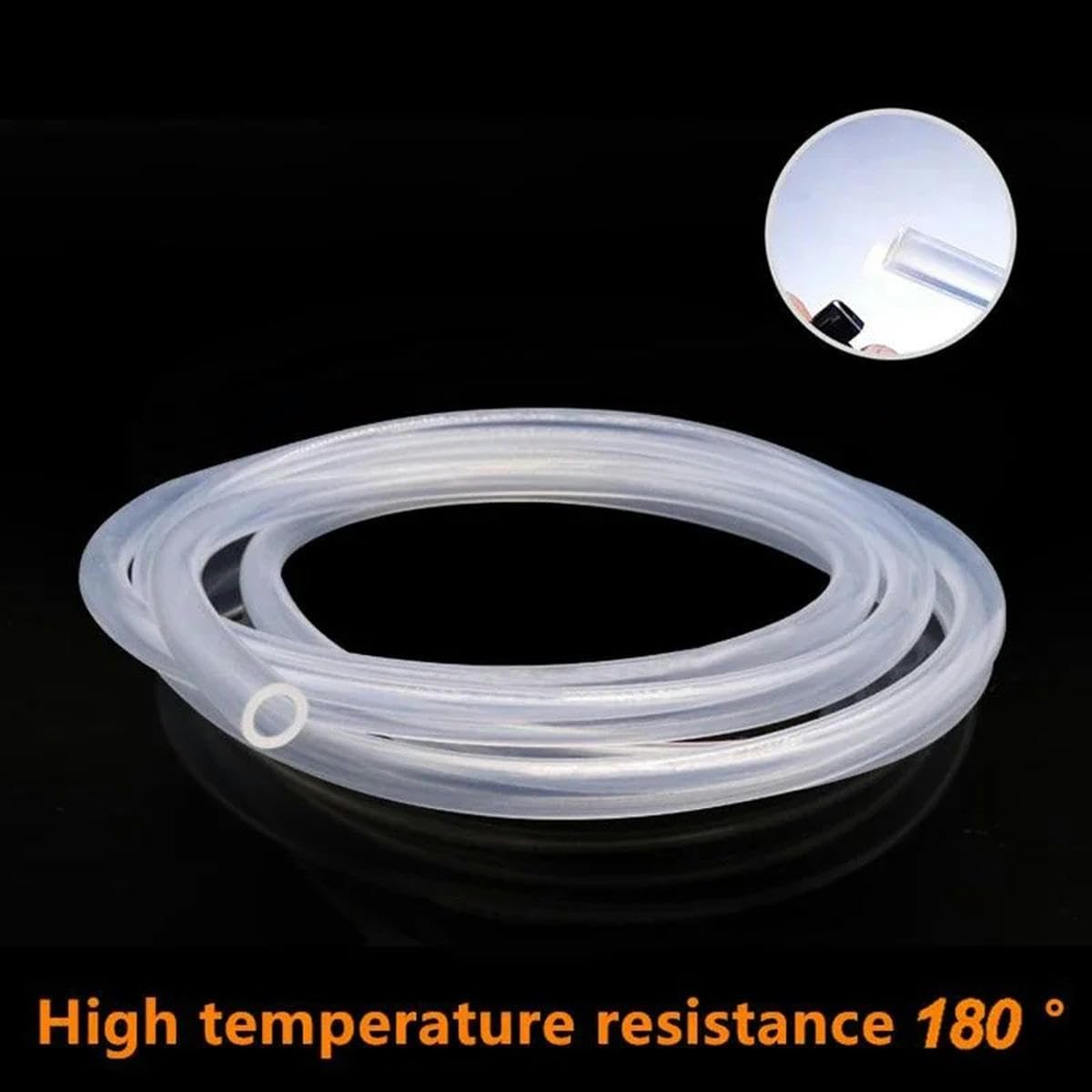 Tubo in gomma siliconica per uso alimentare da 1 metro Diametro tubo flessibile in silicone trasparente 1 2 4 5 6 7 8 9 10 11 12 14 16 18 20 30 Tubo da 50 mm-Traslucido-1 metro-ID 50 mm x 60 mm OD