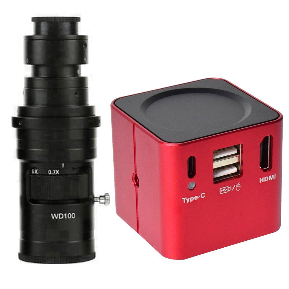 1080p HDMI Type-C PC Microscopio Industrial Medición de la cámara Registro de Video de Disco U y Lente de Montaje C 200x para Soldadura de reparación móvil de PCB