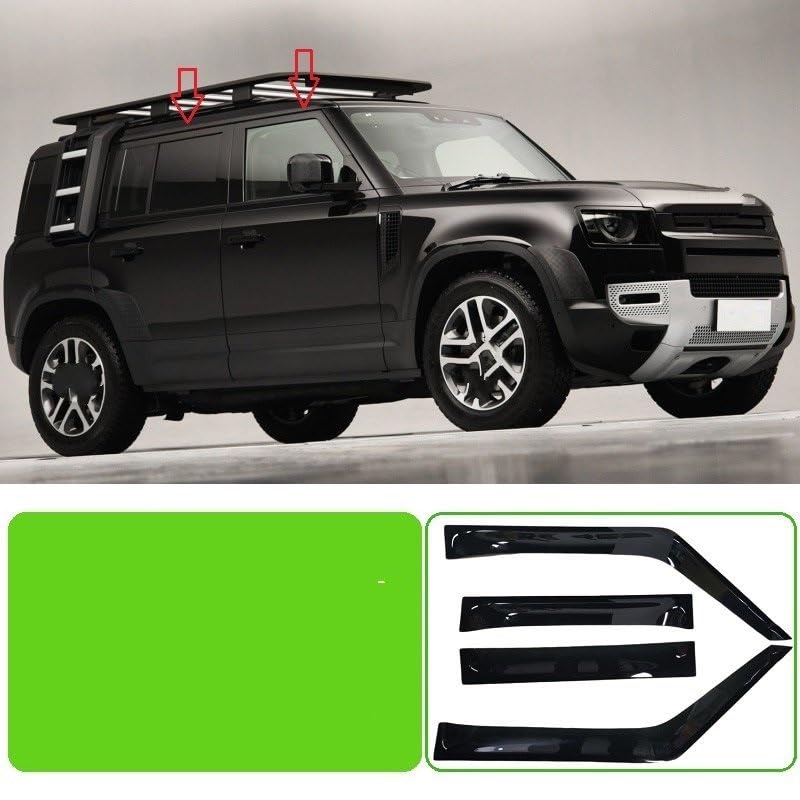 Déflecteurs de vent Defender 90 110 ajustement premium noir - 4