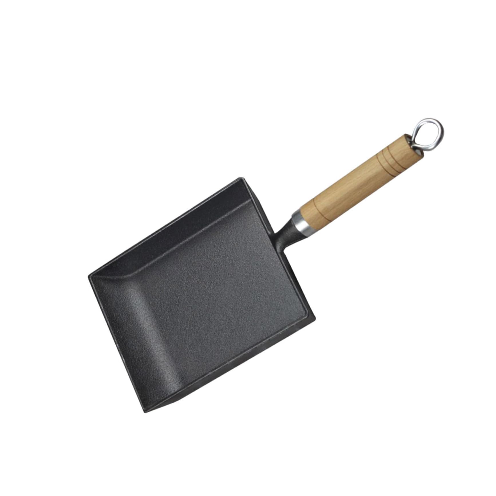 Poêle en fonte carrée TOPBATHY avec manche en bois pour tamagoyaki et burgers