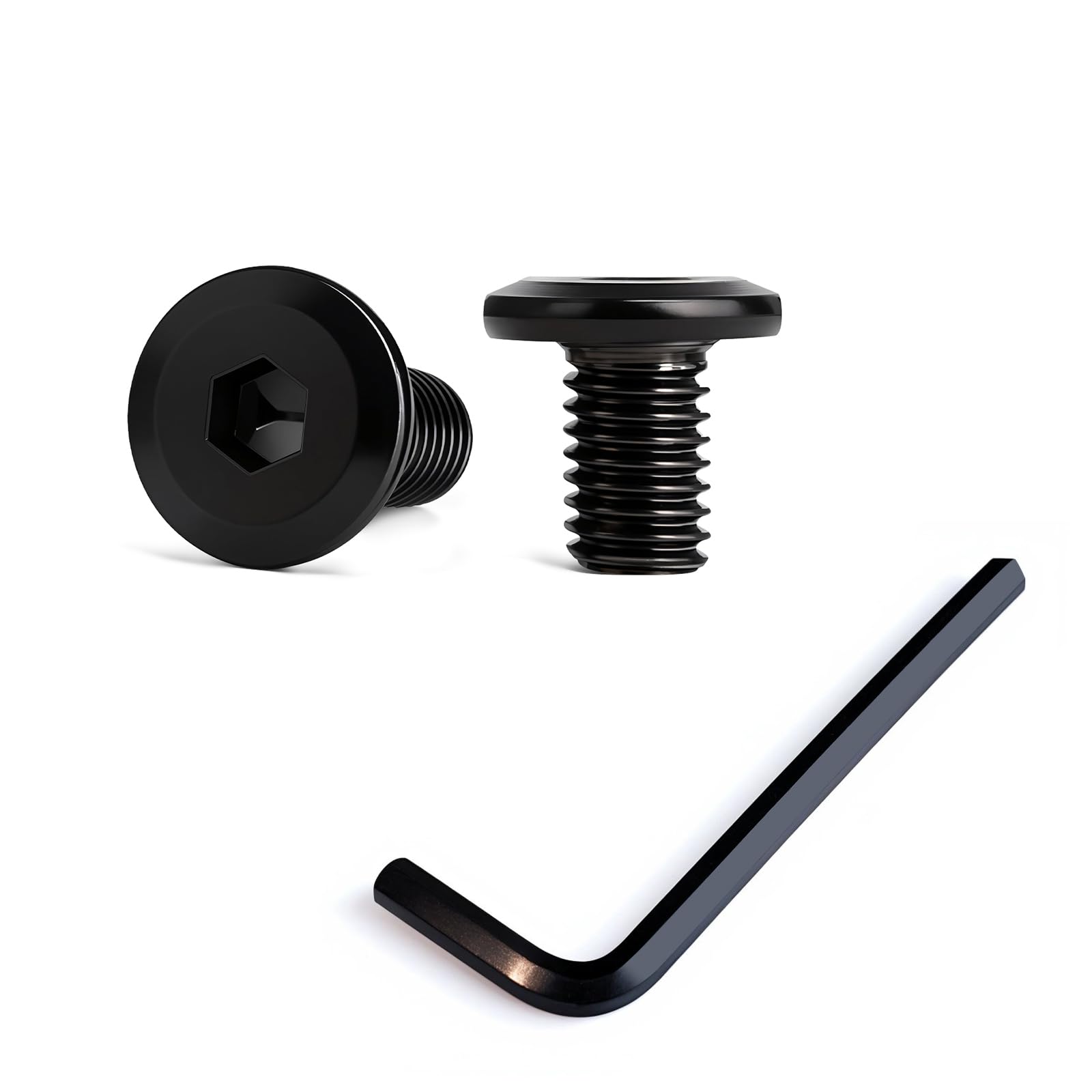 50 Stück M5x8 Schrauben, Hochfester Kohlenstoffstahl, Vollgewinde, Bolt, Schwarzes, Mit Innensechskantschlussel (M5, Länge:8mm)