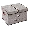 Dog toy box with lid dog storage organizer perfect basket for dog toys living room, playroom, closet, home organization and storage – LightGray