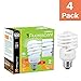 Xtricity Compact Fluorescent Light Bulbs T2 Spiral, E26 Base, 23W (100W Equivalent), 2700k Soft White, 1600 Lumens, CFL, 120V - UL Listed, (4 Pack)