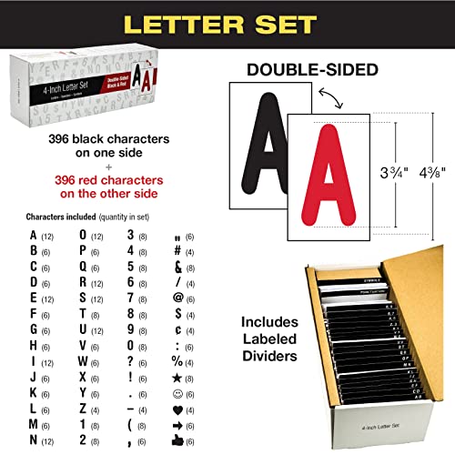 Swinging Changeable Message Sidewalk Sign: 24\" x 36\" Sign with 792 Pre-Cut Double Sided Letters and Storage Box. Includes Black Sign Board & 4 Liquid Chalkboard & Letter Board (Green Color Legs) - Thumbnail 3