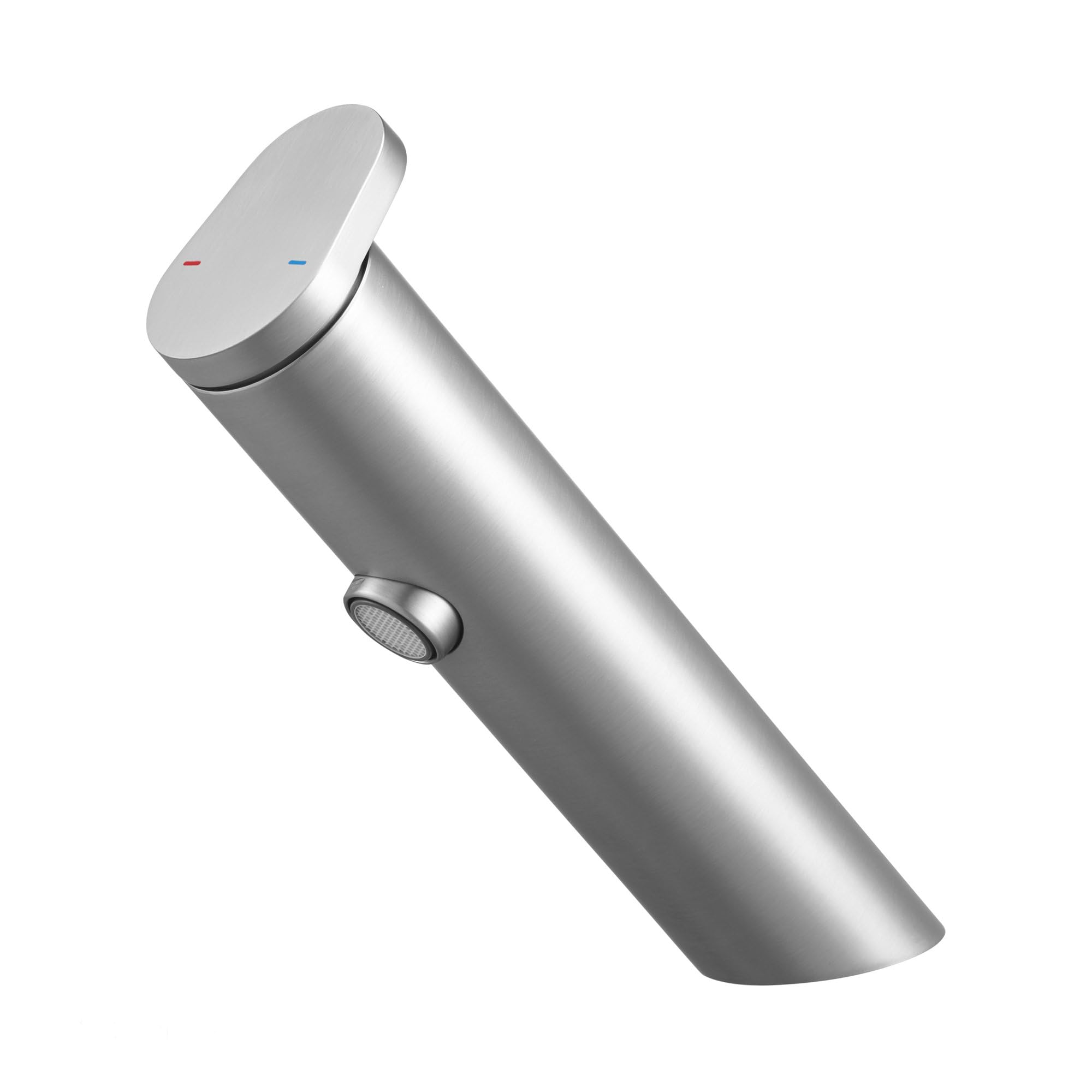 Mitigeur de lavabo en acier inoxydable brossé premium GoodHome Nyasa design contemporain