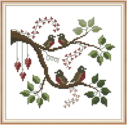 Broderie oiseaux kit point de croix pour décorer votre salon chaleureux