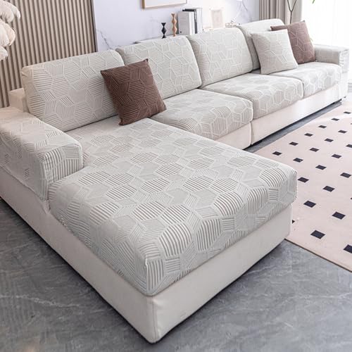 Housse de canapé stretch imperméable gris clair pour protéger votre angle de salon - 2