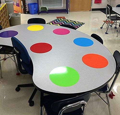 7 Pack Self Adhesive Dry Erase Dots Circles Removable PET Dot Wall Decal