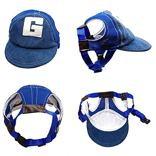 Verstellbare Baseballmütze für Hunde, Zubehör für Hunde, mit Ohrlöchern, atmungsaktiv, für Sommer, Reisen