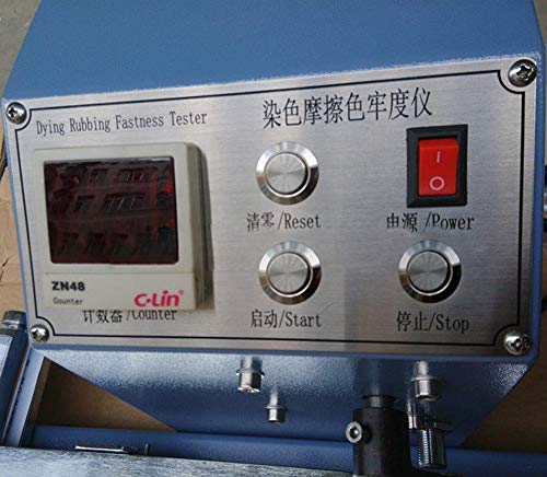 CGOLDENWALL Y571 Dry Wet Rubbing Fastness Tester Electric AATCC Crock Meter Crocking Machine Friction Color Fastness Tester Friction Tester for Printing Dyeing Yarn Spin Clothing Textiles (220V)