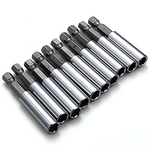 Rocaris 10 Pack Magnetic Extension Socket Drill Bit Holder 1/4"