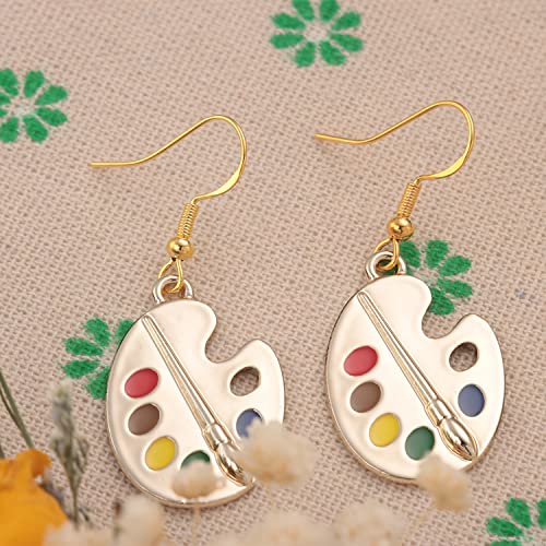 Art Teacher Appreciation Gifts: Earring Painters Palette Jewelry Set Teacher Earrings4
