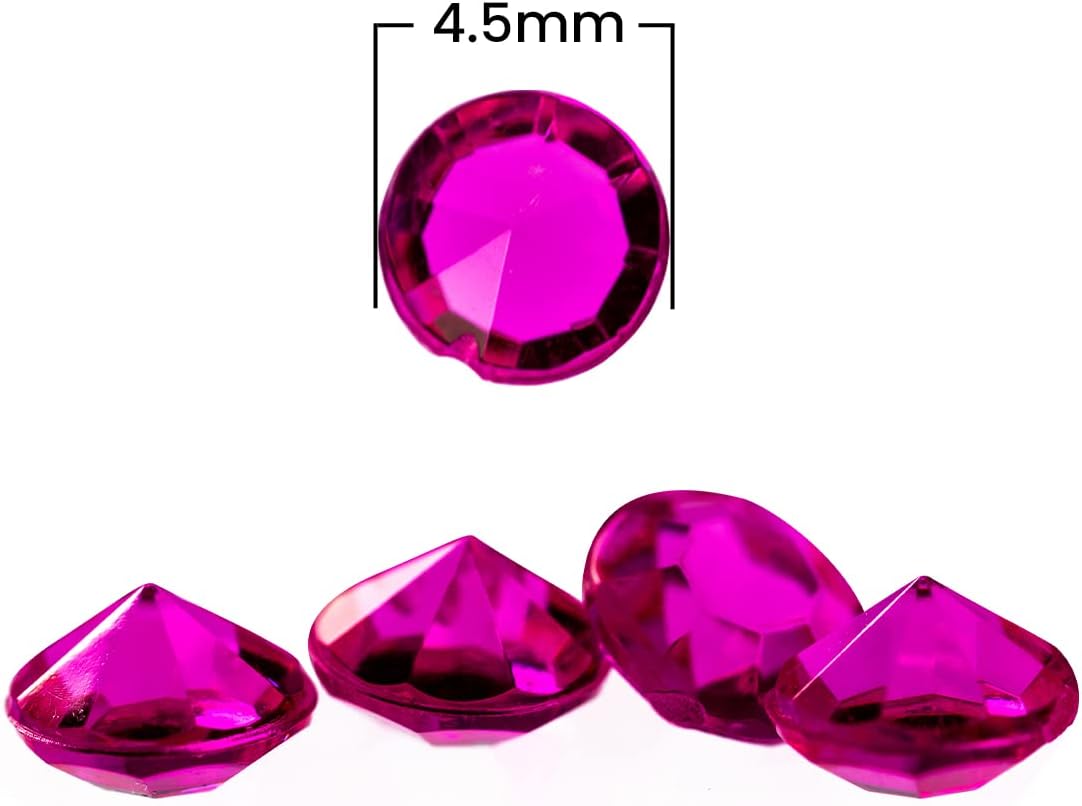 Trimming Shop Hot Pink 10000pcs Table Scatters Clear Acrylic Rhinestone Diamonds Table Confetti for Table Centerpiece Bridal Shower Birthday Party Table Decoration Vase Filler Beads - Image 3